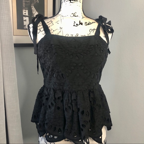 J. Crew black lace top - Picture 1 of 5